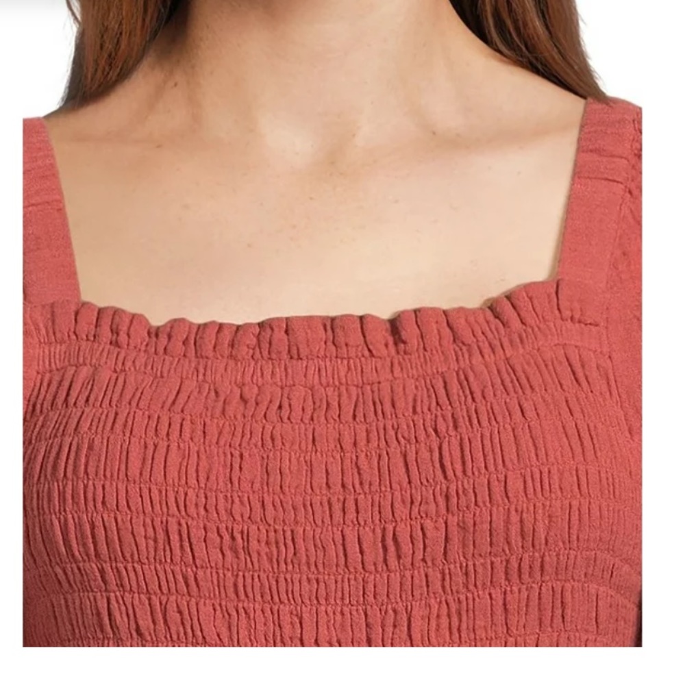 beachlunchlounge Women's Cutout Back Smocked Midi Dress L - Picture 4 of 15